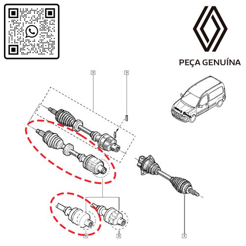 RN 05734R 391005734R SEMI EIXO DIR. KANGOO 05.. 23 ESTRIAS C ABS-D